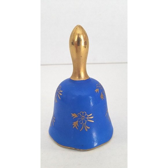 Enesco Dinner Bell Dancing Scene Victorian Blue with Gold Trim Vintage Japan - Picture 8 of 8